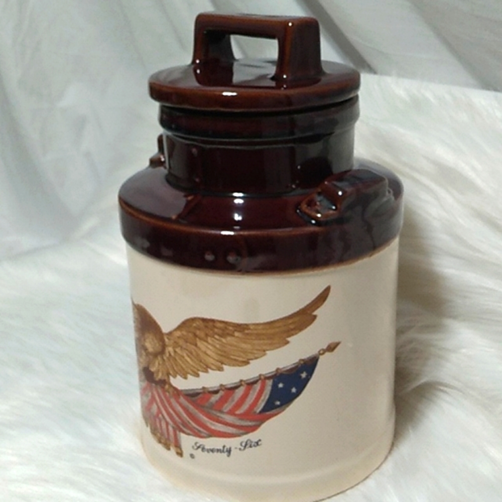 Mccoy Vintage 1970's Carved Wooden Eagle Cookie Jar In Perfect Condition - Picture 3 of 13